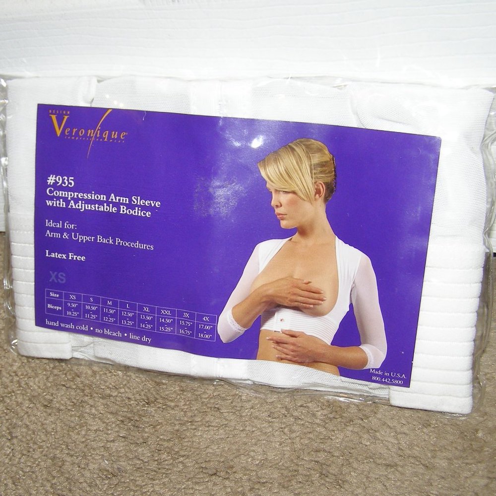 NEW sz XS Design Veronique Compression Arm Sleeve with Adjustable Bodice…